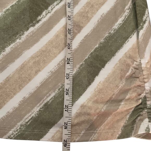 Chico's Top Women's Size 4 Boat Neck Textured Stripe Ocean Drop Liquid Knit NWT - Picture 7 of 7